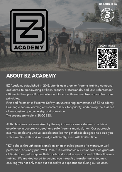 BZ ACADEMY KRAV MAGA ONE MAN DEFENSIVE PISTOL COURSE - September 14 & September 15, 2024