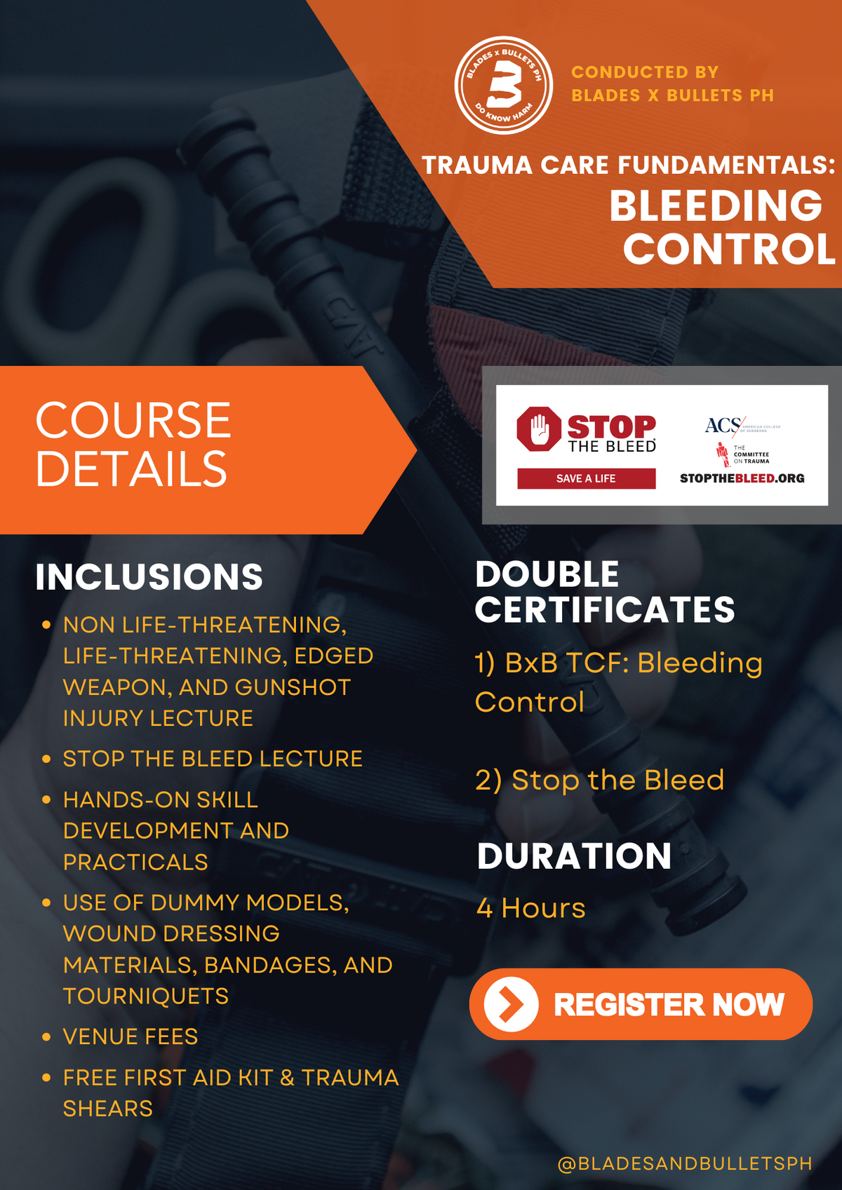 Trauma Bleeding Control Trauma Care Fundamentals: BLEEDING CONTROL – Blades x Bullets PH